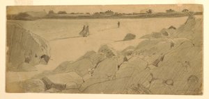 Rajz, Marshfieldi strand, 1869-74 alkotó: Winslow Homer