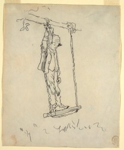 Rajz, Fiú hintán, 1879 alkotó: Winslow Homer