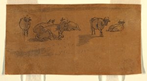 Rajz, tehenek a legelőn, 1872 körül. alkotó: Winslow Homer