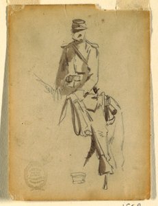 Rajz, lovas lovassági tiszt, 1862 alkotó: Winslow Homer