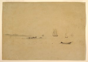Rajz, Földnyelv világítótoronnyal, 1880 körül. alkotó: Winslow Homer