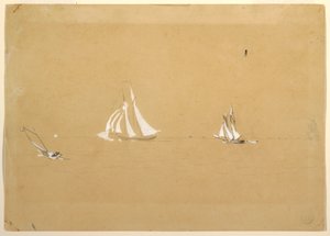Rajz, Két szkúner, 1880 alkotó: Winslow Homer