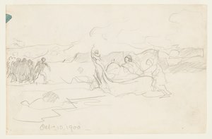 Halászok strandolnak egy Dory-n alkotó: Winslow Homer
