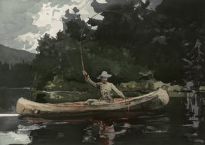 Fishing in the North Woods, kiadó: L. Prang & Co., 1896 alkotó: Winslow Homer