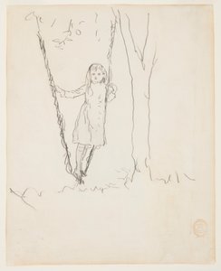 Lány állt egy hinta alkotó: Winslow Homer
