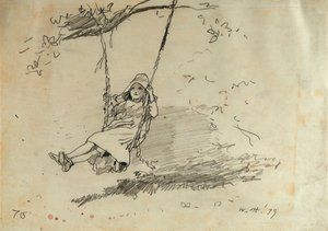 Lány hintán, 1879 alkotó: Winslow Homer