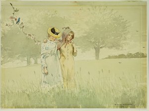 Lányok sétálnak a gyümölcsösben, 1879 alkotó: Winslow Homer