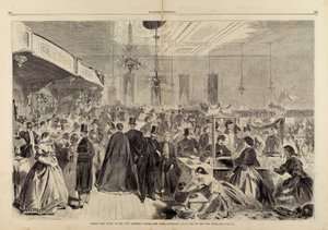 Nagy Vásár a New York-i Városi Gyűléstermekben, 1861 decemberében, a városi szegények megsegítésére, a Harper