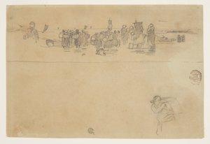 Női csoportok a Beachen, Cullercoats, Anglia alkotó: Winslow Homer
