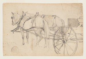 Lovak és kocsi (Piknik kirándulás) alkotó: Winslow Homer