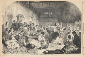 A kukorica hántolása New Englandben, a Harpertől alkotó: Winslow Homer