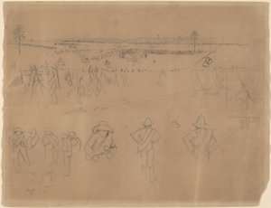 Felállások és árkok [recto], 1864. alkotó: Winslow Homer