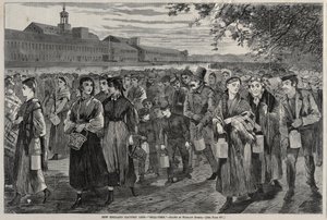 New England Factory Life – Bell-Time, 1868. alkotó: Winslow Homer