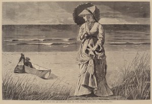On the Beach – Two are Company, Three are None, 1872-ben jelent meg. alkotó: Winslow Homer