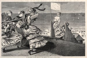 A Long Branch-i sziklán, fürdőidőben alkotó: Winslow Homer