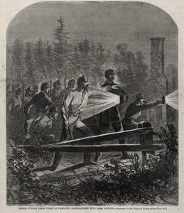 A yorktowni erődítményen kívüli lázadók sötét lámpásokkal felderítést végeznek alkotó: Winslow Homer