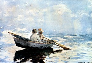 Evezős csónak, 1880 (wc, papír, karton) alkotó: Winslow Homer