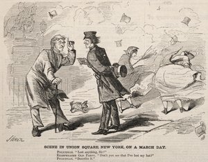 Jelenet a New York-i Union Square-en, 1860 márciusában. alkotó: Winslow Homer