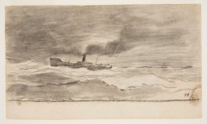 Tengeri táj horgászvonóhálóval, Cullercoats, Anglia alkotó: Winslow Homer