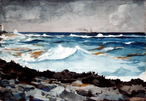 Shore and Surf, Nassau, 1899 (wc és grafit papíron) alkotó: Winslow Homer