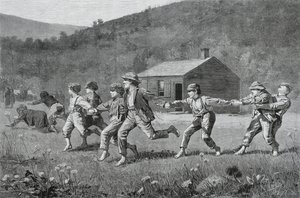 Snap-the-Whip, a Harpers Weekly-ből, 1873. szeptember 20. (fametszet újságpapíron) alkotó: Winslow Homer