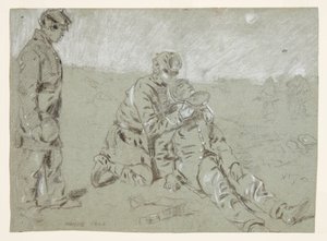Katona vizet ad egy sebesült társának alkotó: Winslow Homer