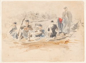 Egy csoportban ülő katonák alkotó: Winslow Homer