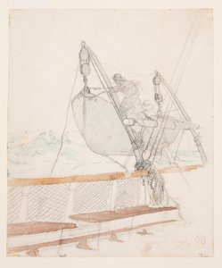 Tanulmány a "The Signal of Distress"-hez alkotó: Winslow Homer