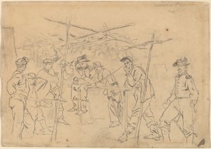 Sutler sátra, 3. pennsylvaniai lovasság [recto], 1862. alkotó: Winslow Homer