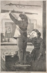 Hálaadás napja – A muskéta felakasztása, 1865. alkotó: Winslow Homer