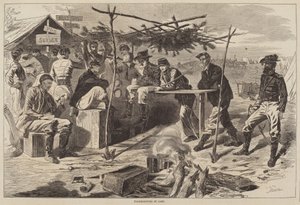 Hálaadás a táborban, 1862-ben jelent meg. alkotó: Winslow Homer