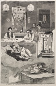 A kínaiak New Yorkban – Jelenet egy Baxter Street-i klubházban alkotó: Winslow Homer