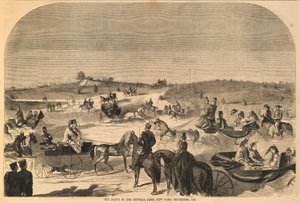 The Drive in the Central Park, New York, 1860. szeptember, a Harper