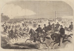 Az 1862-ben megjelent The Union Cavalry and Artillery Starting in Pursuit of the Rebels up the Yorktown... alkotó: Winslow Homer