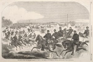 Az Unió lovassága és tüzérsége a lázadók üldözésében a Yorktown Turnpike felé, 1862. alkotó: Winslow Homer