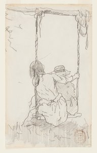 Két lány a hintában alkotó: Winslow Homer