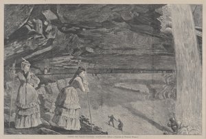 A vízesés alatt, a Catskill-hegység – Winslow Homer festménye alapján alkotó: Winslow Homer