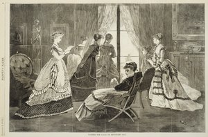 Hívásokra várva újév napján, 1869. január 2-án (fametszet) alkotó: Winslow Homer