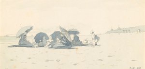 Nők és gyerekek a Beachen, Long Branch, New Jersey alkotó: Winslow Homer