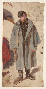 Fiatal katona, vázlat egy katonáról, aki vizet ad egy sebesült társának alkotó: Winslow Homer