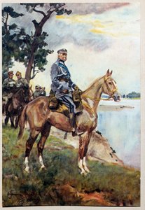 Marechal Jozef (Joseph) Klemens Pilsudski (1867-1935) lovas portréja kedvenc lován, Kasztankán. Woiciech Von Kossak (1857-1942) festménye