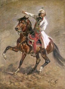 Tadeusz Kosciuszko tábornok (1746-1817) lóháton, vázlat a Raclawice panorámájához, 1893 (lásd: 127666)