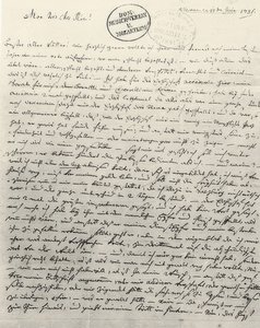 Kézzel írt levél az apának. Bécs, 1781. június 13 alkotó: Wolfgang Amadeus Mozart