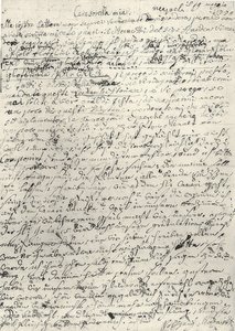 Wolfgang Amadeus Mozart (1756-1791) osztrák zeneszerző. Kézzel írt levél nővérének, Nannerlnek. Nápoly 1770. március 19
