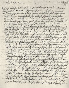 Wolfgang Amadeus Mozart (1756-1791) osztrák zeneszerző. Kézzel írt levél az apának. Bécs 1783. december 6