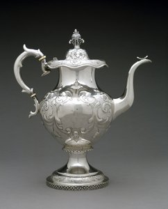 Teáskanna, c. 1845-1872 (ezüst) alkotó: Wood and Hughes (attr.to)