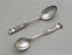 Teáskanál pár, c. 1860-1871 (ezüst)