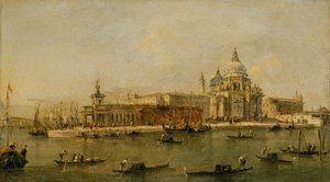 Velence: A Dogana és a Santa Maria della Salute. alkotó: Workshop of Francesco Guardi