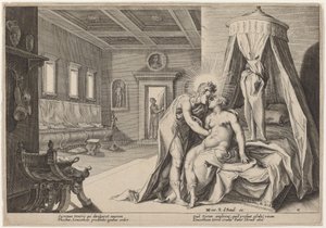 Apollo Abusing Leucohoe alkotó: Workshop of Hendrick Goltzius, after Hendrick Goltzius