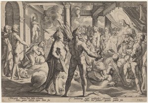Phaeton a szekeret kéri alkotó: Workshop of Hendrick Goltzius, after Hendrick Goltzius